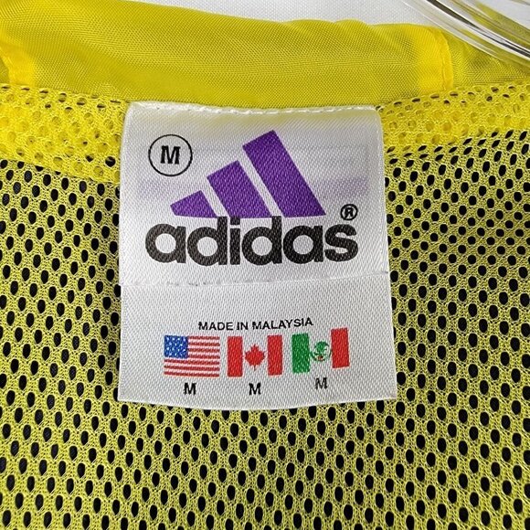 Vintage 90s Adidas Girl Windbreaker Jacket Size Medium Half Zip Navy Blue Orange - Picture 14 of 16